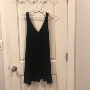 Black v neck swing dress, size medium AEO
